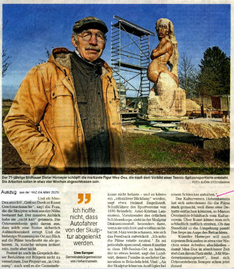 Die neue Statue am Eingang von Bründeln ...